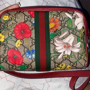 Ophidia Shoulder Bag Flora GG Coated Canvas Mini
